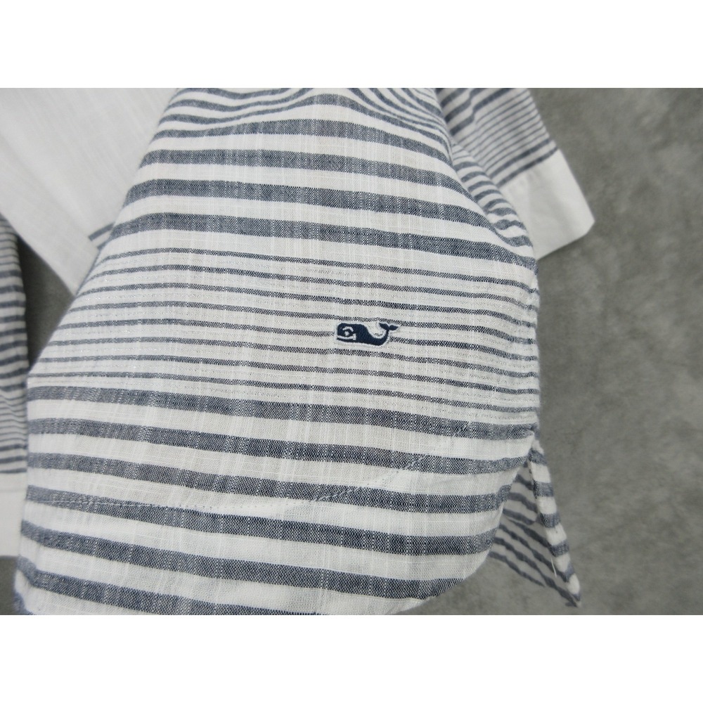 Vineyard Vines Top Women XL Striped Metallic Tunic Nautical Coastal Resort Navy - Picture 6 of 12
